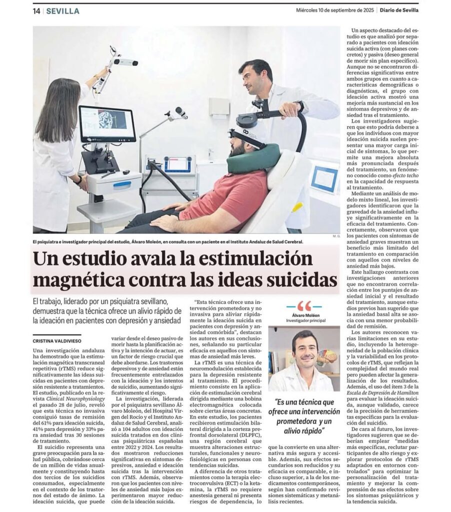 Prevención del suicidio: estudio IASC de EMT (Estimulación Magnética Transcraneal)